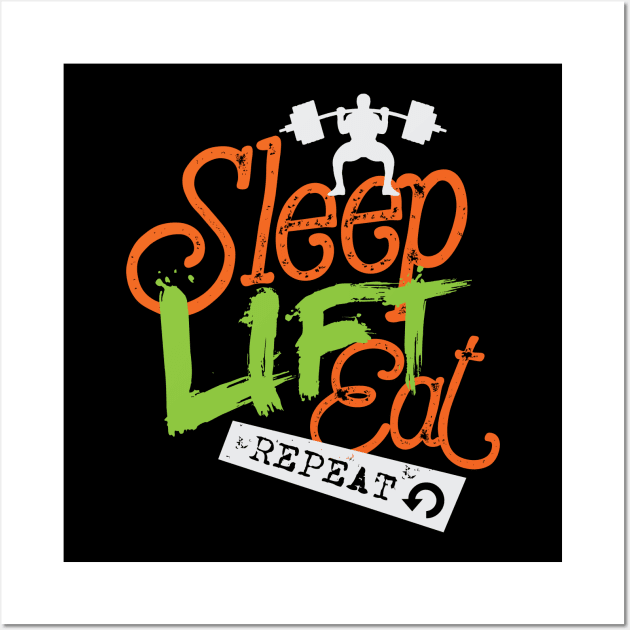 Eat Sleep Lift Repeat Wall Art by worshiptee